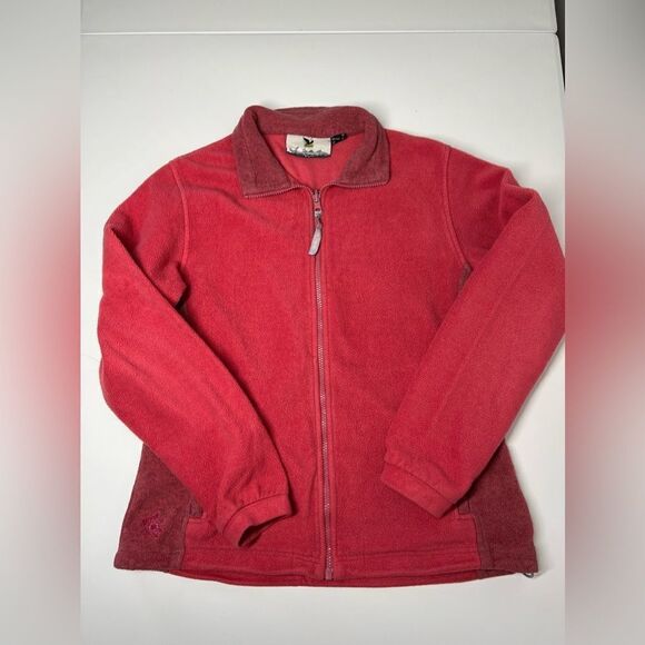 SALEWA Fleece Red Pink Full Zip Hiking Jacket Size L Made in Switzerland - Picture 3 of 16